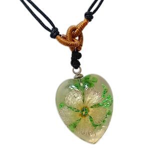 Lucite Flower Necklace Pendant Macrame Cord Adjusts Hippie Bohemian Boho Indie